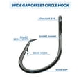 thumbnail image 3 of BLUEWING Bluefin Big Game Offset Circle Swivel Hook High Carbon Steel Fishing Hooks with Stainless Steel Swivel Heavy Duty Extra Sharp Circle Hooks for Saltwater Fishing 10/0 - 5pcs, 3 of 6