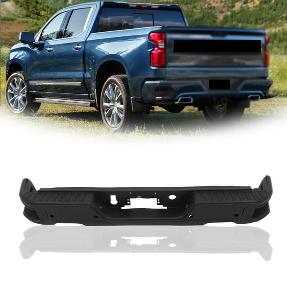 Rear Bumper Assembly For 2019-2023 Chevy Silverado Sierra w/ Park & Dual Exhuas