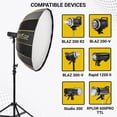 thumbnail image 4 of Beauty Dish Glow EZ Lock 42, plegable, plateado, con accesorios, 4 of 8