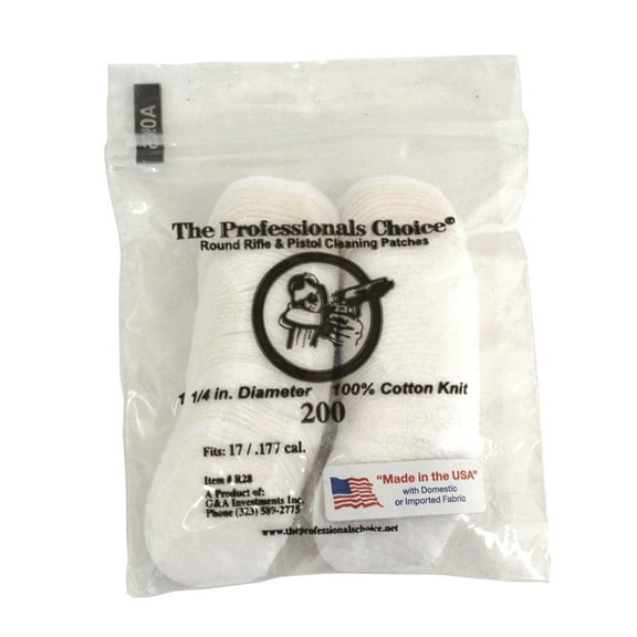 The Professionals Choice Round Knit Cleaning Patches 17 / .177 Cal 200 pack