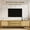 Natural Wood, variant on Rattan TV Stand for TVs up to 75", Modern Farmhouse Media Console with Solid Wood Legs, Storage Cabinet & Entertainment Center,Hidden Cable Management Storage Cabinet for Living Room