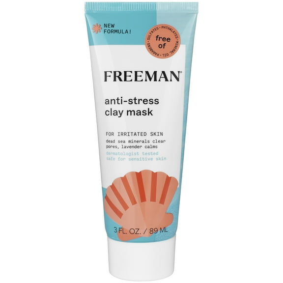Freeman Dead Sea Minerals Facial Mask, Wash off Clay Mask for All Skin Types, 3 fl. oz. Tube