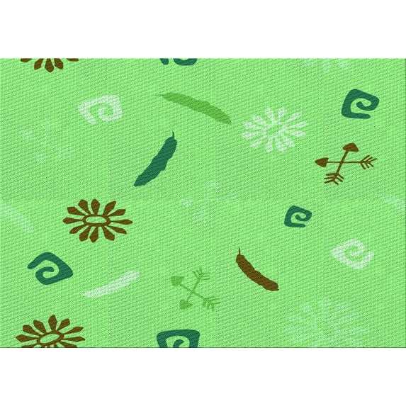 Ahgly Company Machine Washable Indoor Rectangle Transitional Emerald Green Area Rugs, 2' x 3'