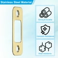 thumbnail image 3 of Uxcell Deadbolt Strike Plate, Round Corner Door Backplate Latch Strike Gold, 3 of 6
