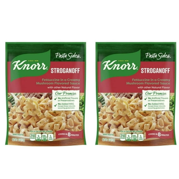 Knorr No Artificial Flavors Stroganoff Fettuccine Pasta Sides, 7 Minute Cook Time, 4 oz, Pack of 2