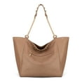 thumbnail image 7 of Montana West Large Tote Bag for Women Oversized Shoulder Purses with Chain Handbags, Khaki, 7 of 7