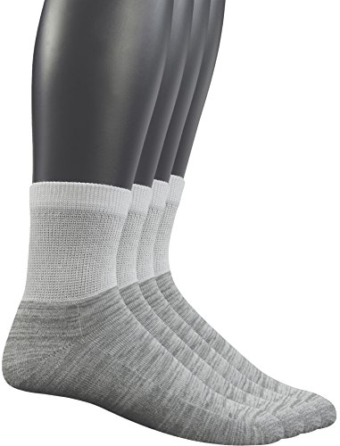 Yomandamor Men/'s 4 Pairs Bamboo Diabetic Crew Socks with Seamless Toe and Cushio