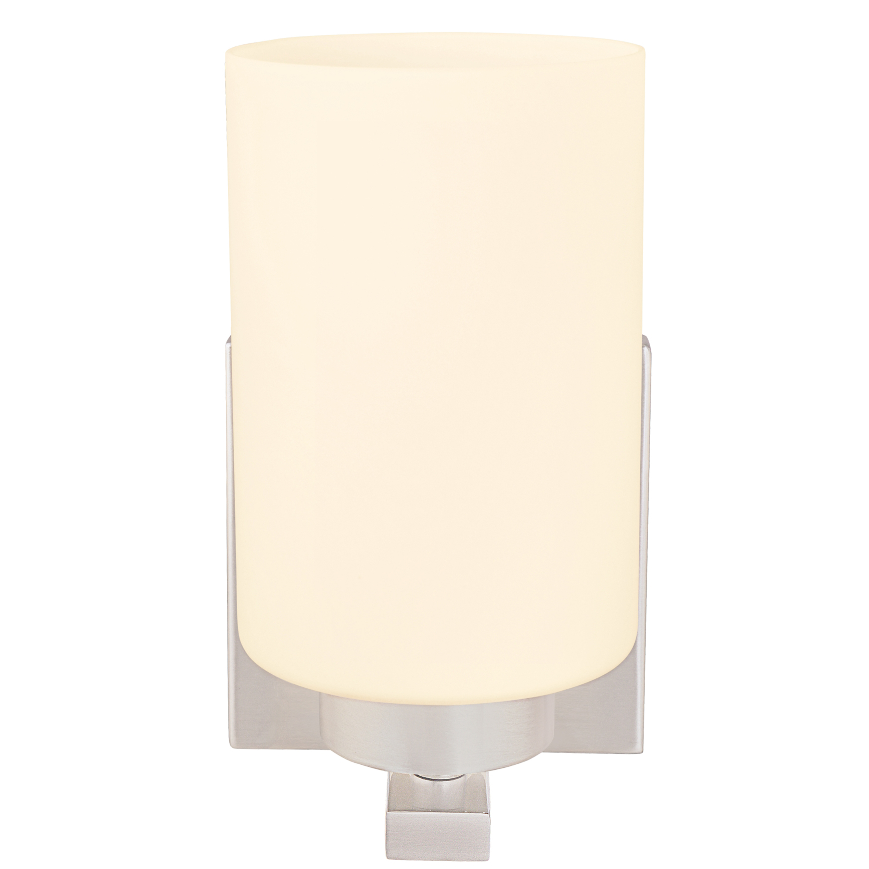 Aspen Creative 62218, One-Light Metal Bathroom Vanity Wall Light Fixture, 4-3/4" Wide, Transitional Design in Satin Nickel