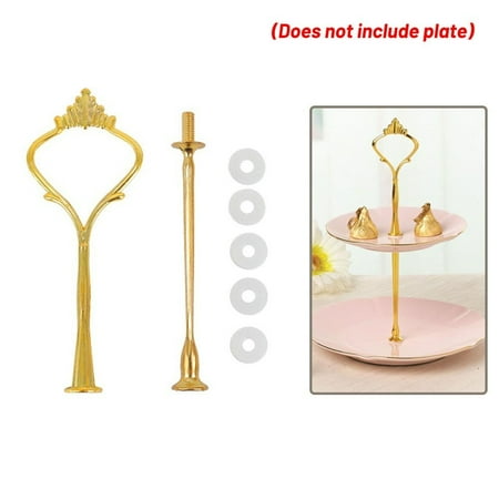 

2/3 Tier Cake Plate Stand Cupcake Fittings Silver Golden Wedding Party No Plate