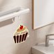 thumbnail image 4 of Adorable toalla de cocina colgante en forma de pastel con material de terciopelo acolchado suave para baño y cocina, diseño de cara linda con gancho, 8.26x7.87x0.78in, toalla de mano de poliéster, 4 of 5