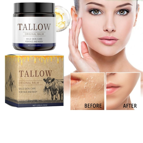 Kcavykas Tallow Balm Beef Tallow for Skin Beef Tallow Balm as a Moisturising Cream for the Face Natural Beef Tallow Lotion for Skin 120g