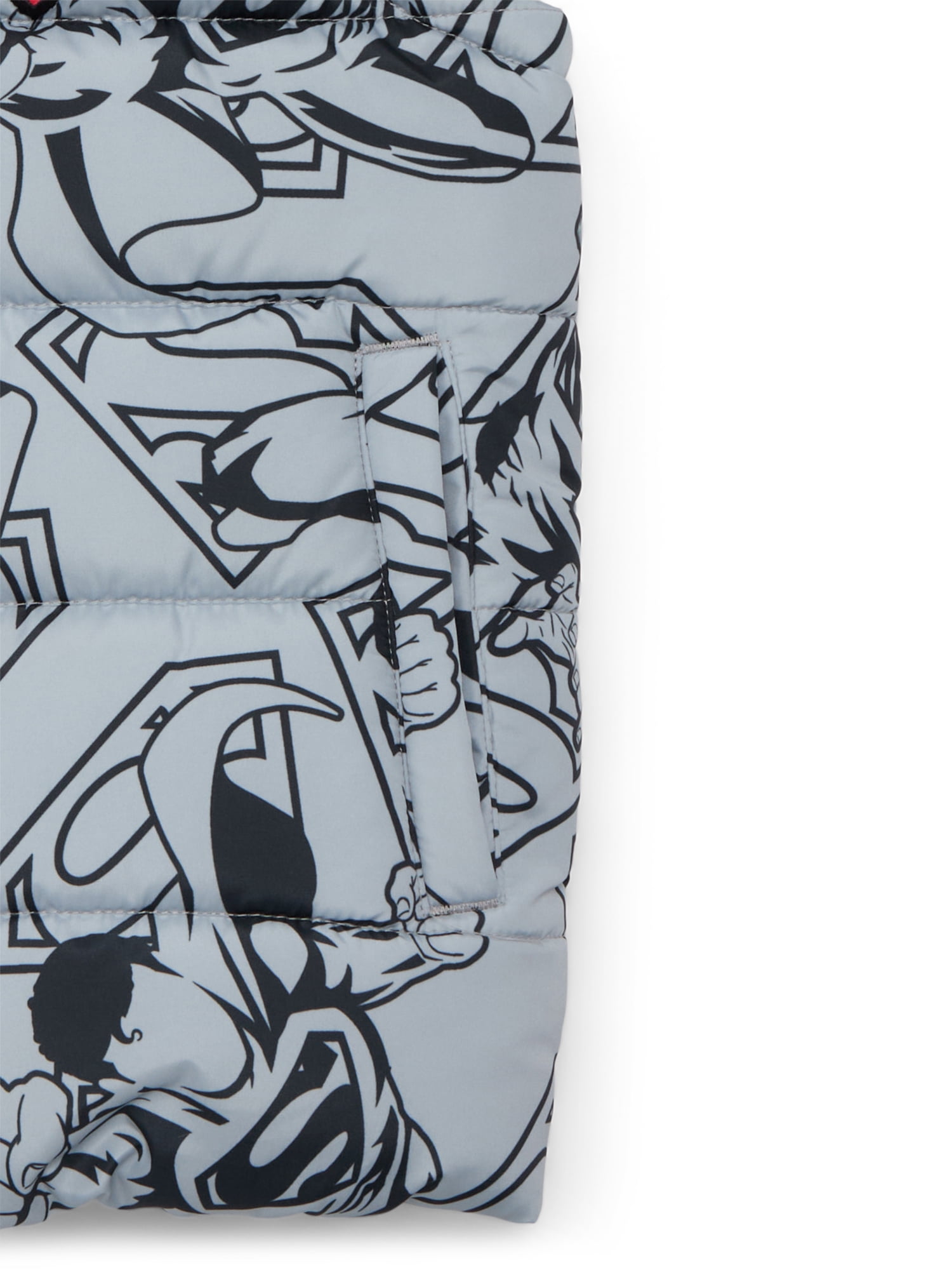 Superman Boys Graphic Puffer Vest, Sizes 4-12