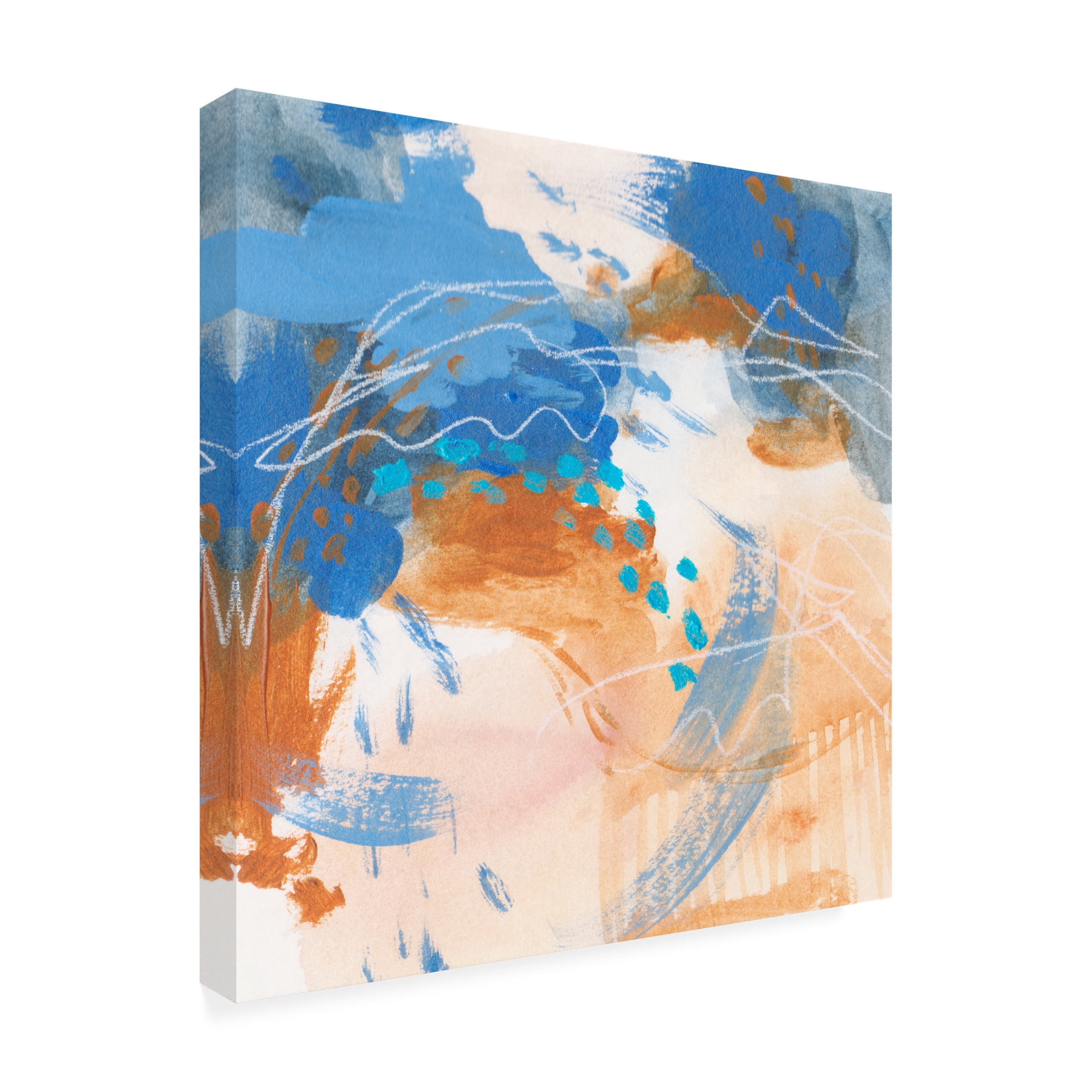 Canvas Wall Art - Melissa Wang 'Blu Hurricane III' Wall Art for Living Room, Bedroom, or Office Décor by Trademark Fine Art - 24 x 24 Inches