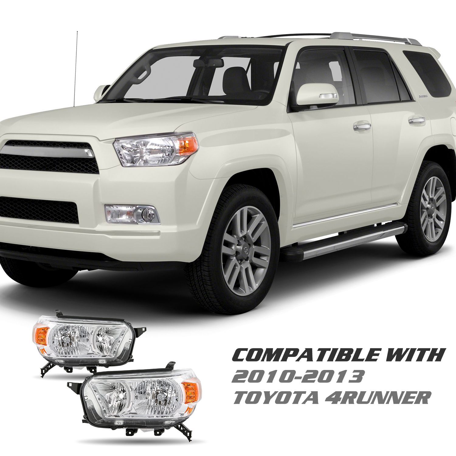 For 2010-2013 Toyota 4Runner Assembly Headlights  LH+RH Set