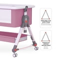 thumbnail image 4 of MINGYI 3 in 1 Baby Bassinet & Bedside Sleeper(0-24 months), Foldable Baby Crib with 6 Adjustable Heights and mosquito net, for Newborns and infants (Brownie pink), 4 of 8