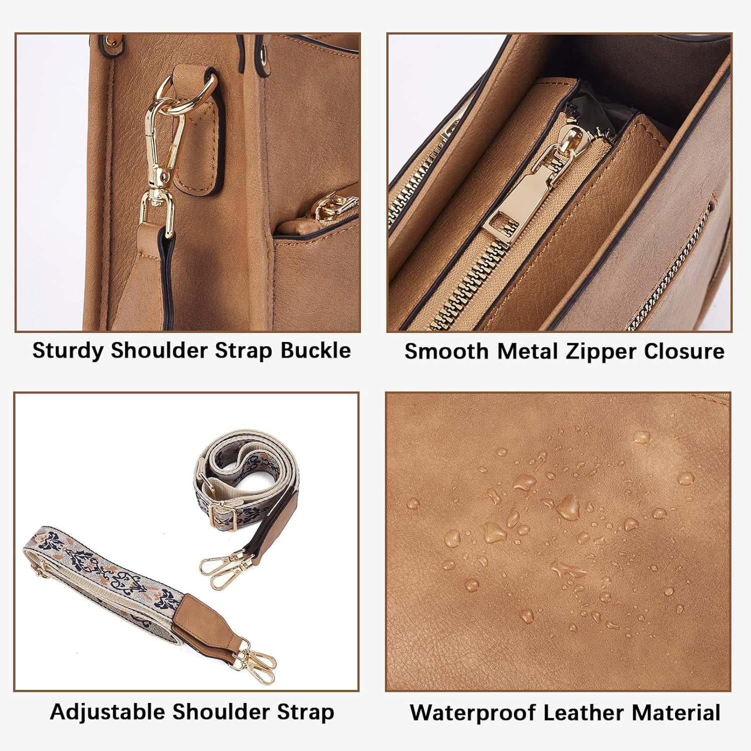 Crossbody Purses for Women Trendy Vegan Leather Purses Bucket Hobo Bags Handbags with Adjustable Guitar Strap