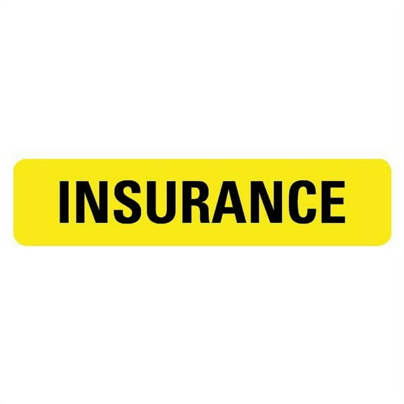 INSURANCE Medical Labels - 0.375" x 1.625", Yellow