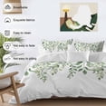 thumbnail image 3 of Rat Tailings Bedding Duvet Cover Set King Size 4 Pieces Green Plants Leaf Farmhouse Soft Twill Plush Quilt Cover, Include 1 Duvet Cover 1 Flat Sheet And 2 Pillow, 3 of 7