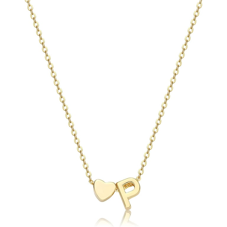 Qwzndzgr Heart Initial Necklaces for Women Girls