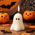 thumbnail image 2 of Halloween Ghost Candles, Halloween Decorations Indoor, Cute Spooky Fall Decor Burning White Scented Wax Candles Gifts for Boo Basket Stuffers , Room Mantel Table Decor, 2 of 7