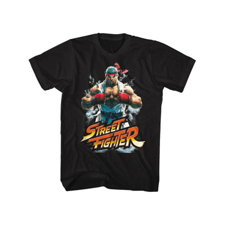 Street Fighter Video Martial Arts Arcade Game Ryu Fist Bump Adult T-Shirt (Best Arcades In America)