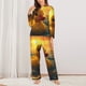 thumbnail image 2 of Fotbe Cartoon Swimming Yellow Duck Conjunto de Pijama de Manga Larga para Mujer con Estampado, Ropa de Dormir de 2 Piezas, Conjunto de Casa Suave y Cómodo con Bolsillos-X-Large, 2 of 7