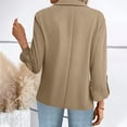 thumbnail image 4 of Sentmoon Fall Blazer Turndown Collar Long Sleeve Button up Suit Jacket for Men Oversized Solid Color Slim Stretchy Office Women Fall Clothes Trendy for Formal Events Khaki XL, 4 of 7