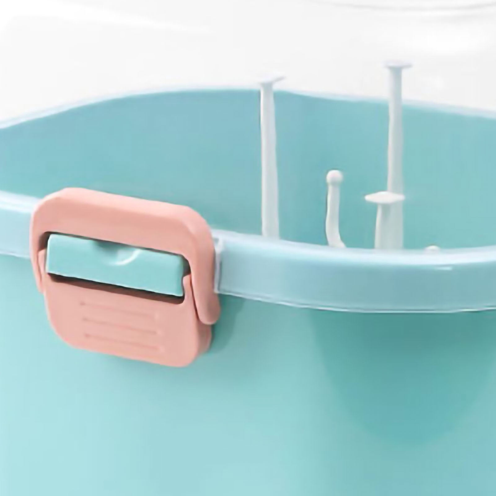 Baby Bottle Storage Drying Rack, Portable Nursing Cutlery Box Container, Anti-Dust Protect Lid Cover Organizer Drain Board,For Home And Travel Use. (New Green)