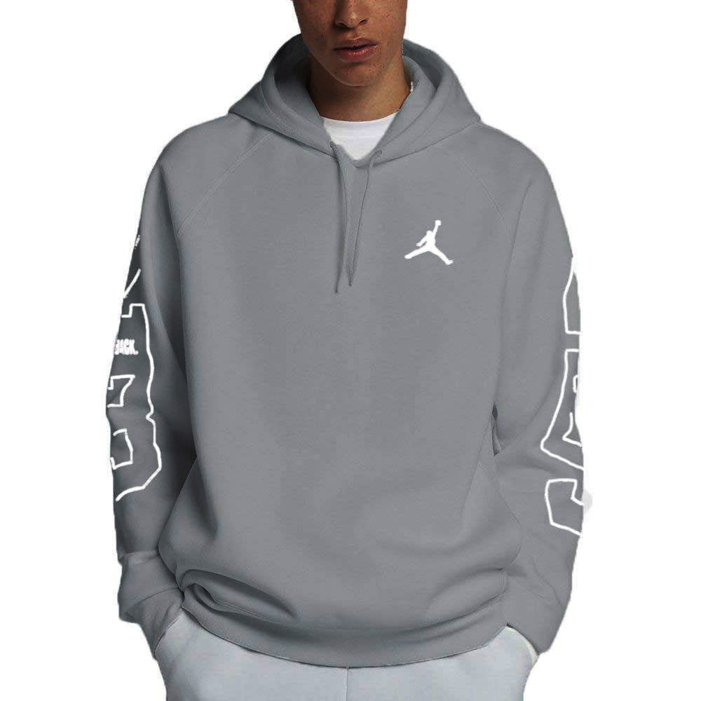 Nike Jordan Aj 10 Flight Fleece Men S Pullover Hoodie Charcoal White Aj6398 065