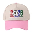 thumbnail image 3 of 2026 Hats U.S.A Can 2026 Country Soccer Baseball Hats Running Cap for Men Women Pink One Size, 3 of 3