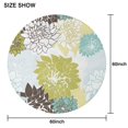 thumbnail image 6 of Green and Blue Pioneer Flower Pattern Round Tablecloth 60"x60",Wrinkle Wipeable Table Cloth for Kitchen Dining Room Picnic Patio Party, 6 of 6