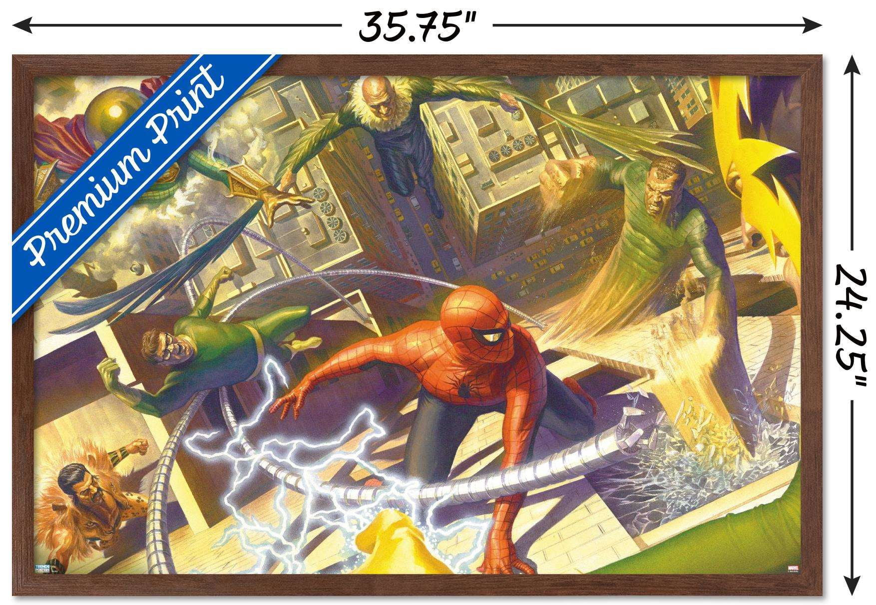 Marvel Comics - Spider-Man - Battle with Sinister Six Wall Poster, 22.375" x 34", Framed