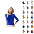 thumbnail image 1 of Chandail pour Femmes 2026 Automne Hiver Tendance à Manches Longues Col Ras du Cou Douillet Uni Tricoté Chandails Chandail Haut, 1 of 4