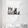 thumbnail image 1 of Bulldog Tapestry, Group of Young French Bulldogs with Adorable Expressions Animal Lover Photo, Wall Hanging for Bedroom Living Room Dorm Decor, 60W X 80L Inches, Black White Beige, by Ambesonne, 1 of 2
