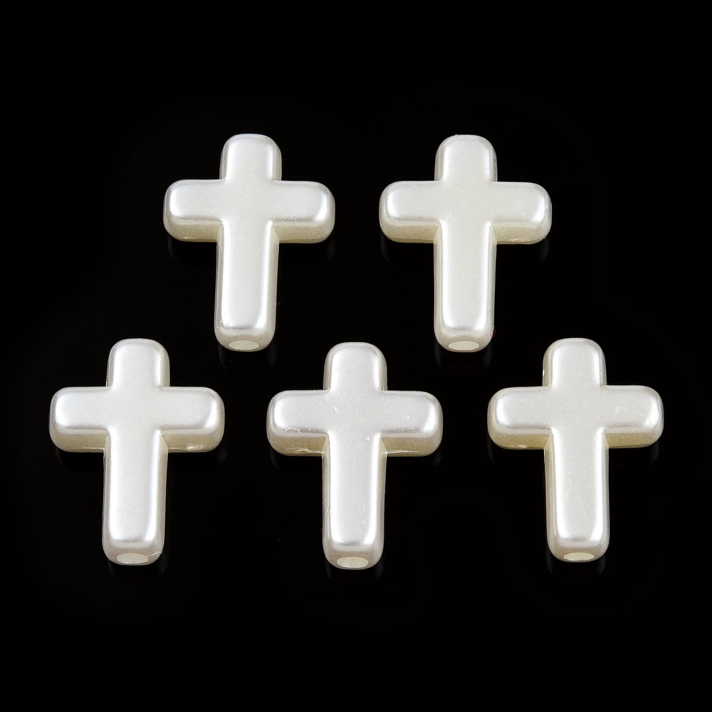 1000pc Plastic Imitation Pearl Beads Creamy White 15.5x12x4.5mm Hole: 2mm