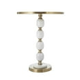thumbnail image 4 of A&B Home Marble & Metal Tray Side Table - Small - Gold/White, 4 of 6