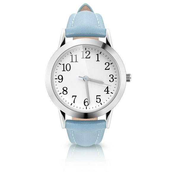 Reloj de cuarzo impermeable de moda para mujer, reloj de pulsera informal simple con correa de cuero PU