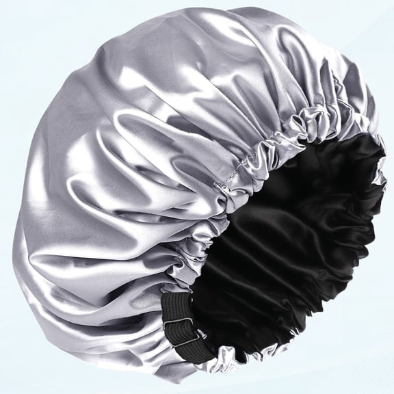 Shower cap for women, luxury silk lined shower cap, machine washable, size adjustable & reusable, large satin shower cap for all gray hair