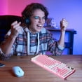 thumbnail image 5 of TIMIFIS Keyboard Gaming Keyboard USB Wired Floating Keyboard, Ergonomic Water-Resistant Mechanical Feeling Keyboard, Ultra-Slim Rainbow LED Backlit Keyboard For Desktop Gift, 5 of 5