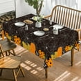 thumbnail image 2 of Halloween Tablecloth 60x104 Inch Rectangular, Jack-O-Lantern Pumpkin Cobweb Scary Themed Washable Table Cover for Party Picnic Dinner Decor, 2 of 6
