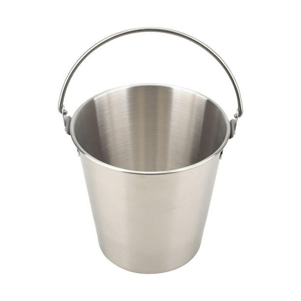 Cubo de acero inoxidable para enfriar botellas de bebidas, herramienta de enfriamiento con asa 700ML Plata