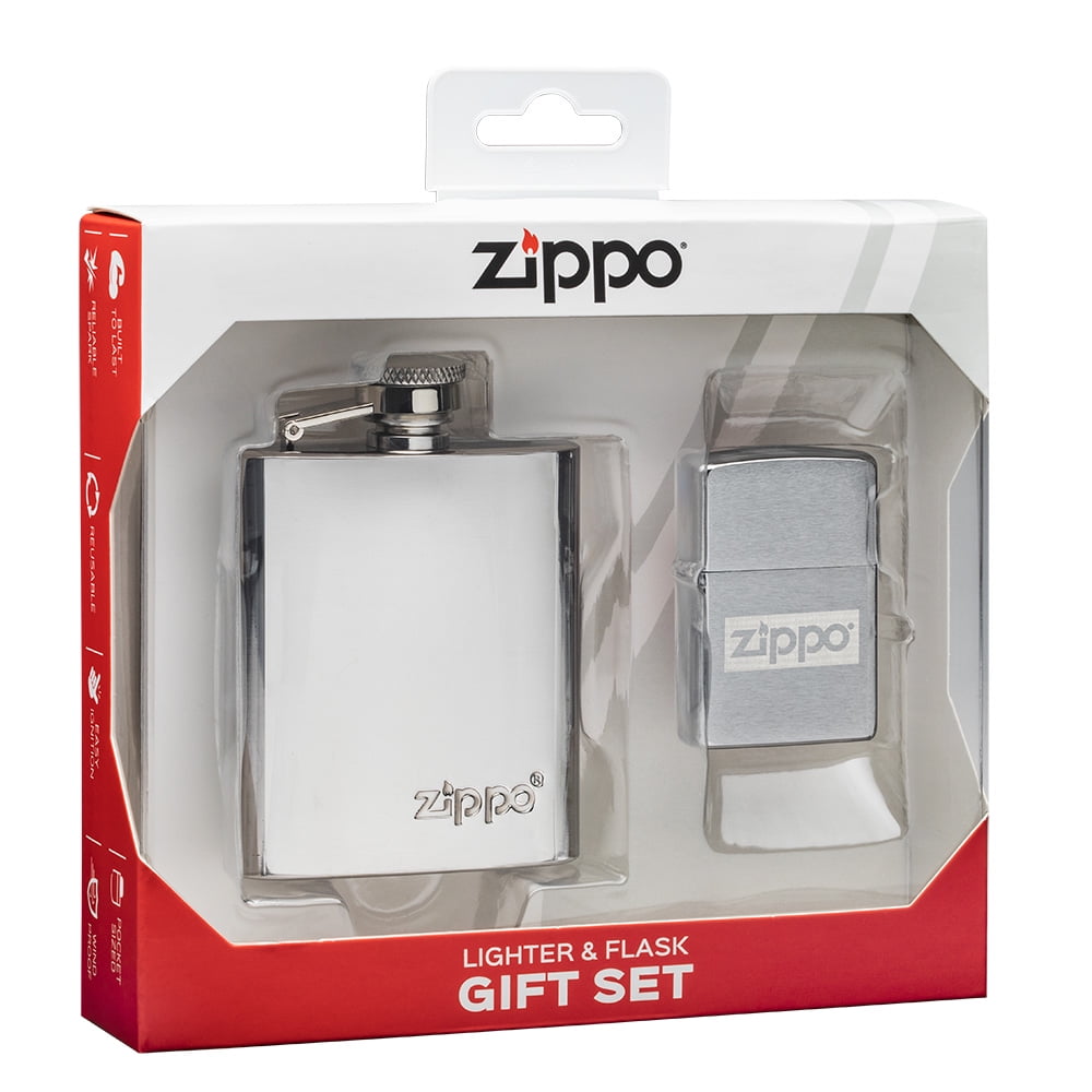 Zippo Lighter & Flask Gift Set
