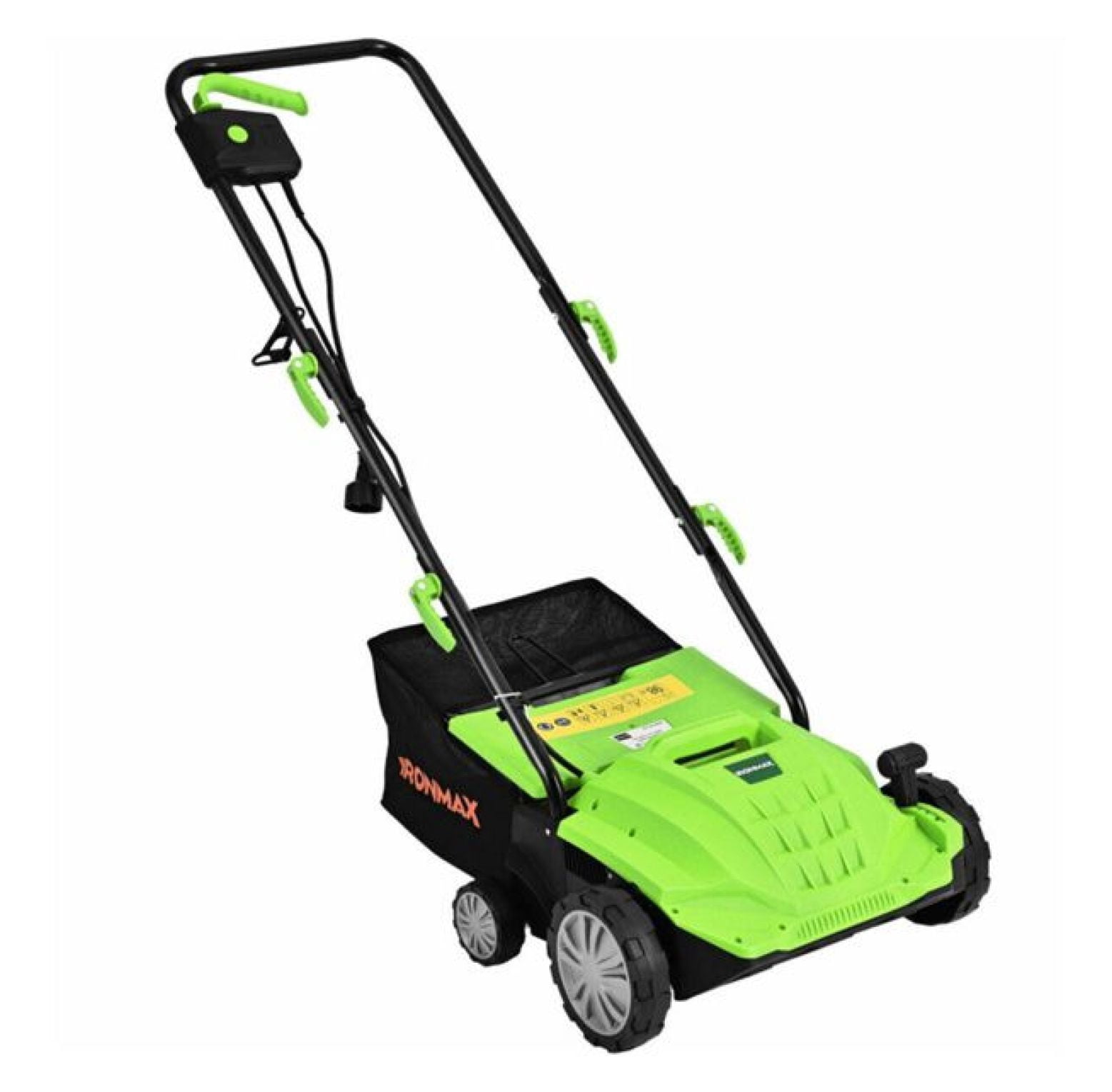 13" Electric Lawn Dethatcher w/ Collection Bag and Removable Blades -Green