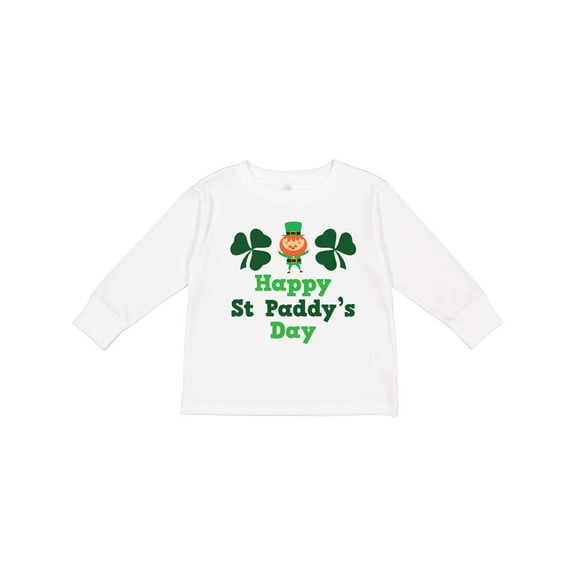 Inktastic Happy St Paddy's Day Boys or Girls Long Sleeve Toddler T-Shirt