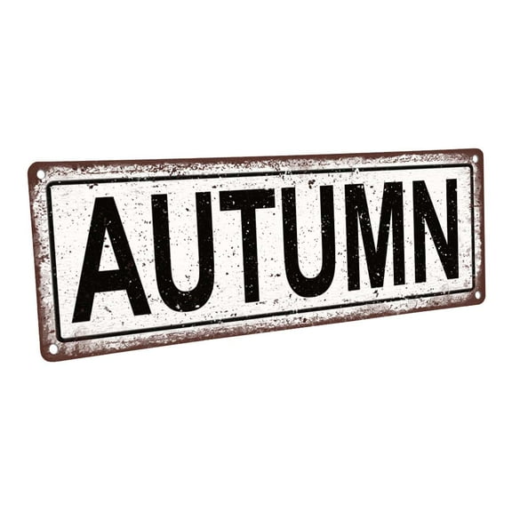 Autumn 4"x12" Metal Sign, Wall Décor for Seasonal and Holidays