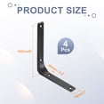 thumbnail image 2 of Uxcell 4Pcs Soportes de Estante Flotante, Soportes de Estante de Pared de Alta Resistencia de 5 x 6 Pulgadas, Soportes de Ángulo de Acero para Estantes de Madera, Armarios, Soporte de Encimera, Negro, 2 of 6
