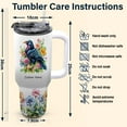 thumbnail image 6 of Raven Bird Lover Custom Tumbler 40oz – Personalized Stainless Coffee Mug with Straw, Lid and Handle – Gift Idea for Animal Loving Women Girls Christmas Birthday, 6 of 6