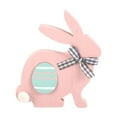 thumbnail image 1 of Easter ornament decor,Easter Standing Table Decor Bunny Rabbit Tabletop Decoration Easter Decor Block Sign Table For Easter Home Party Supplies,Pink, 1 of 5
