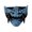 A002- F, variant on Half Face Oni Mask Blue Japanese Demon Design Single Pack for Halloween Masquerade Parties