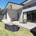 thumbnail image 3 of Housse Imperméable pour Coffre de Terrasse, Résistante aux UV 210D, Protecteur de Rangement Extérieur, Noir, 3 of 5